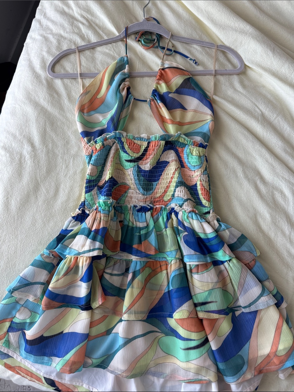 Women’s Multicolor Halter Mini Dress
